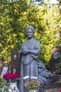 Moscow, Russia - 08.06.2023 - Memorial to the famous soviet russian singer Lydmila Zykina at novodevichy cemetery. History