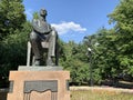 Moscow, Russia, June. 20, 2019. Moscow, monument to composer Sergei Rachmaninoff on Strastnoy Boulevard in the summer