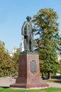 Moscow, Russia - 09.21.2015. Monument to famous painter Repin in Bolotnaya Square Royalty Free Stock Photo