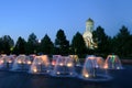 Colorful Fountains and Church of St. George in Twilight - Victor Royalty Free Stock Photo