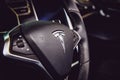 MOSCOW, RUSSIA - NOV 23, 2016: Interior of cabin the Tesla Mo