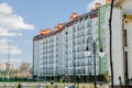 Moscow, Russia, NOVEMBER 2018. Butovo district, new building, panoramic view into the territory near the house, new houses, Royalty Free Stock Photo