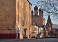 Moscow, Russia, November 16, 2021: Entrance and Cathedral Dormition of Assumption of Blessed Virgin Mary 17th century, bell