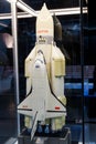 Moscow, Russia - November 28, 2018: IA model of the Soviet USSR version of the space shuttle named as Buran, the first