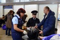 Inspection of personal belongings of passengers at Sheremetyevo international airport