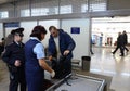 Inspection of personal belongings of passengers at Sheremetyevo international airport