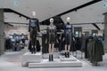 The interior of the store of women`s clothing. Mannequins in modern costumes