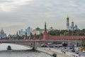 MOSCOW, RUSSIA - NOVEMBER 18, 2020: panorama of the center of Moscow, view of the Kremlin, red square, St. Basil`s Cathedral and