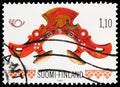 Postage stamp printed in Finland shows Breast harness from Ylistaro, South-Pohjanmaa, Norden 1980 - Handicrafts serie, circa 1980