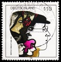 Postage stamp printed in Germany shows Brecht, Bertolt, Birth centenary of Bertolt Brecht serie, circa 1998 Royalty Free Stock Photo