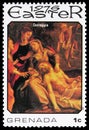 Postage stamp printed in Grenada shows Correggio, Easter serie, circa 1976