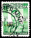 Postage stamp printed in Southern Rhodesia shows King George VI (1895-1952), serie, circa 1937