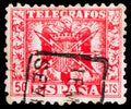Postage stamp printed in Spain shows Telegrafos, serie, 50 Spanish centimo, circa 1940