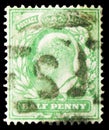 Postage stamp printed in United Kingdom shows King Edward VII, Definitives serie, circa 1902