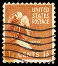 Postage stamp printed in United States shows Martha Washington (1731-1802), former First Lady of the USA, Presidential Issue serie