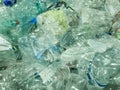 Recycling of plastic transparent water bottles. Conscious consumption, garbage sorting concept Royalty Free Stock Photo