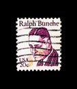 Ralph Bunche, Great Americans serie, circa 1982 Royalty Free Stock Photo
