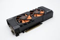 Moscow, Russia. 12/16/2011 NVIDIA Geforce GTX 465 graphics card isolated on a white background Royalty Free Stock Photo