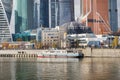 Moscow, Russia - October 05, 2019: Moscow City skyline. Moscow International Business Centre at day time with Moskva river. Royalty Free Stock Photo