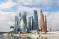 Moscow, Russia - October 05, 2019: Moscow City skyline. Moscow International Business Centre at day time with Moskva river. Royalty Free Stock Photo