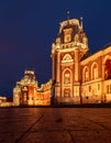 Moscow, Russia, 23 October 2019: Grand Palace, Tsaritsyno park. Evening landmark photo. Popular park Museum Tsaritsyno