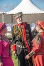 Moscow, Russia-October 1, 2016: descendants of the Cossacks at the fair and Cossack gathering. Cossacks in national dress and