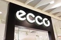 Moscow, Russia - October 2, 2021. Ecco store logo in Vegas mall. Danish shoe manufacturer and seller. Royalty Free Stock Photo