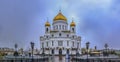 Famous orthodox Cathedral Of Christ the Savior in Moscow, Russia Royalty Free Stock Photo