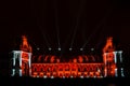 MOSCOW, RUSSIA - OCTOBER 14, 2014: Festival circle of light -Grand Palace, Tsaritsyno Royalty Free Stock Photo