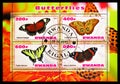 Four stamps printed in Rwanda from the Butterflies serie, circa 2013