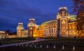 Moscow, Russia, 23 October 2019: Grand Palace, Tsaritsyno park. Evening landmark photo. Popular park Museum Tsaritsyno