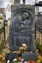 Gravestones on Donskoy monastery graveyard, tombstones