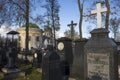Gravestones on Donskoy monastery graveyard, tombstones