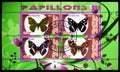 Joint issue of four postage stamps from the Butterflies serie printed in Congo, circa 2010