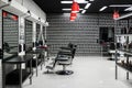 Moscow, Russia - October 9. 2017. Male beauty salon TopGun in Zelenograd Royalty Free Stock Photo