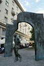 Monument to the poet and bard Bulat Okudzhava on Arbat.