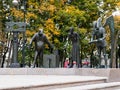 Part of the sculptural composition `Children - victims of adult vices` in the park on Bolotnaya Square. Author - sculptor Mikhail Royalty Free Stock Photo