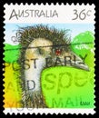 Postage stamp printed in Australia shows Emu (Dromaius novaehollandiae), Australian Wildlife serie, circa 1986