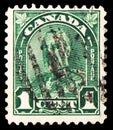 Postage stamp printed in Canada shows King George V Arch Issue, Definitive Issue serie, 1 c - Canadian cent, circa 1930