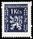 Postage stamp printed in Czechoslovakia shows Coat of Arms, Official Stamps - Coat of Arms serie, circa 1947