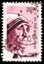 Postage stamp printed in India shows Mother Teresa, Personalities serie, circa 2009 Royalty Free Stock Photo