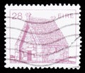 Postage stamp printed in Ireland shows Oratorium (6th Century) Saint MacDara Island, Irish Architecture Definitives 1982-1990