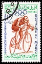 Postage stamp printed in Morocco shows Cyclism, Summer Olympic Games 1960 - Rome serie, circa 1960