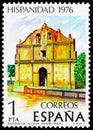 Postage stamp printed in Spain shows Iglesia de Nicoya, Hispanic Heriatge: Costa Rica, Hispanidad serie, circa 1976