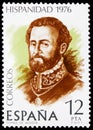Postage stamp printed in Spain shows Tomas de Acosta, Hispanic Heriatge: Costa Rica, Hispanidad serie, circa 1976