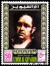 Postage stamp printed in Umm Al Quwain shows Francisco Goya (1815), Self-portraits of Famous Painters serie, circa 1967