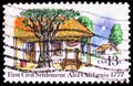 Postage stamp printed in United States shows First Civil Settlement, Alta California 1777, serie, circa 1977