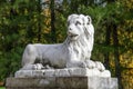 Moscow, Russia - October, 2017: Sculpture of a lion in Arkhangelskoye Museum Estate Royalty Free Stock Photo