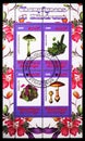 Four stamps from the Mushrooms and minerals serie, circa 2009