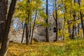 MOSCOW, RUSSIA - October 16, 2018: Tower-ruin in Tsaritsyno Park in Moscow